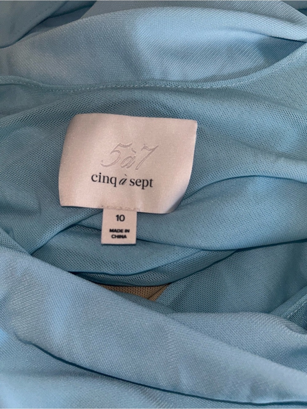 NEW Cinq à Sept Odin Drape Detail Midi Dress Agua Fria Solid Cowl Neck Size 10 - Picture 8 of 13